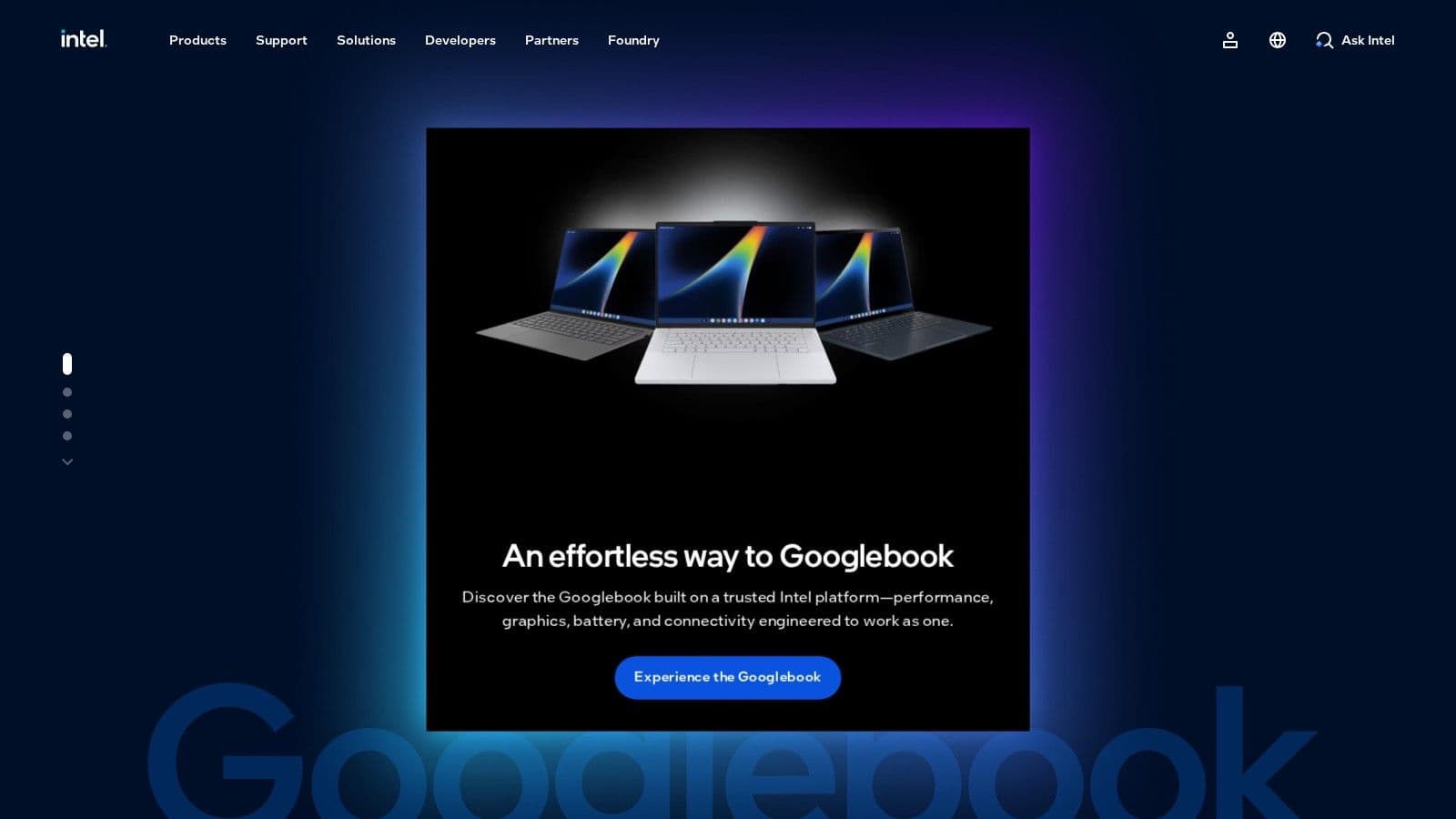 Intel homepage, October 2026