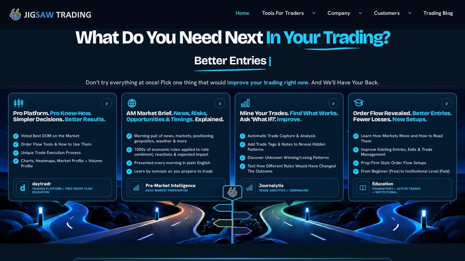 Jigsaw Trading homepage, October 2026