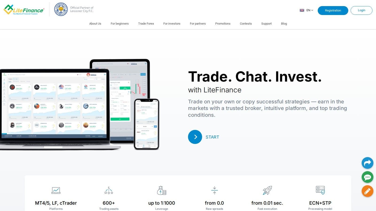 LiteFinance homepage, October 2026