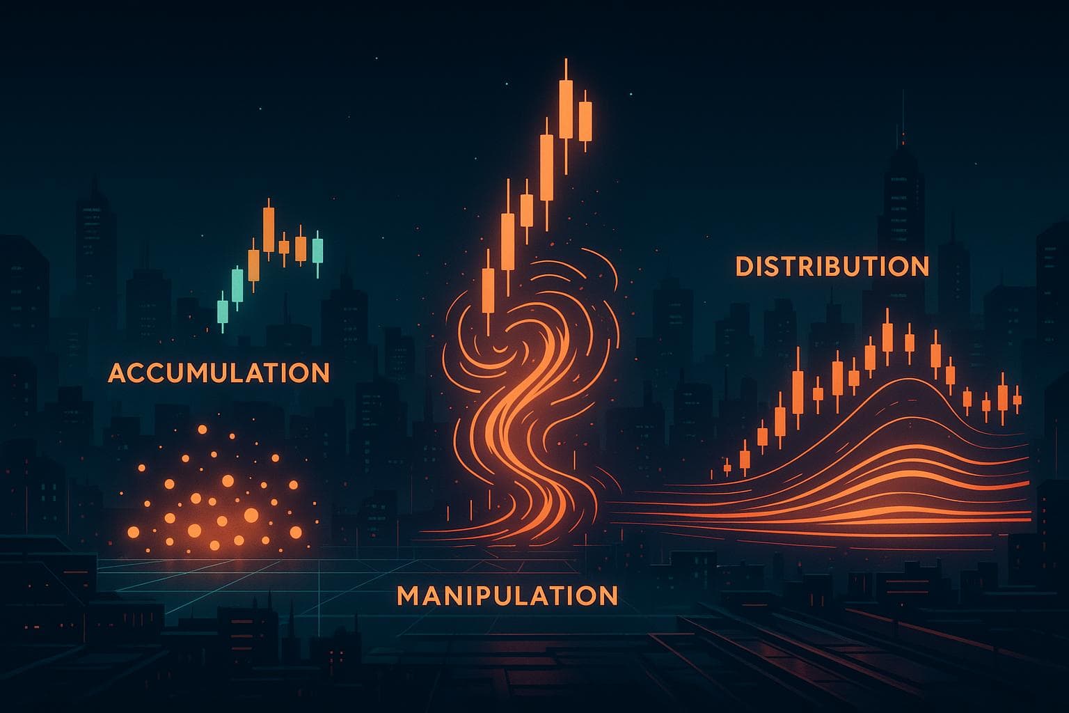 Accumulation, Manipulation, and Distribution in Wyckoff Theory