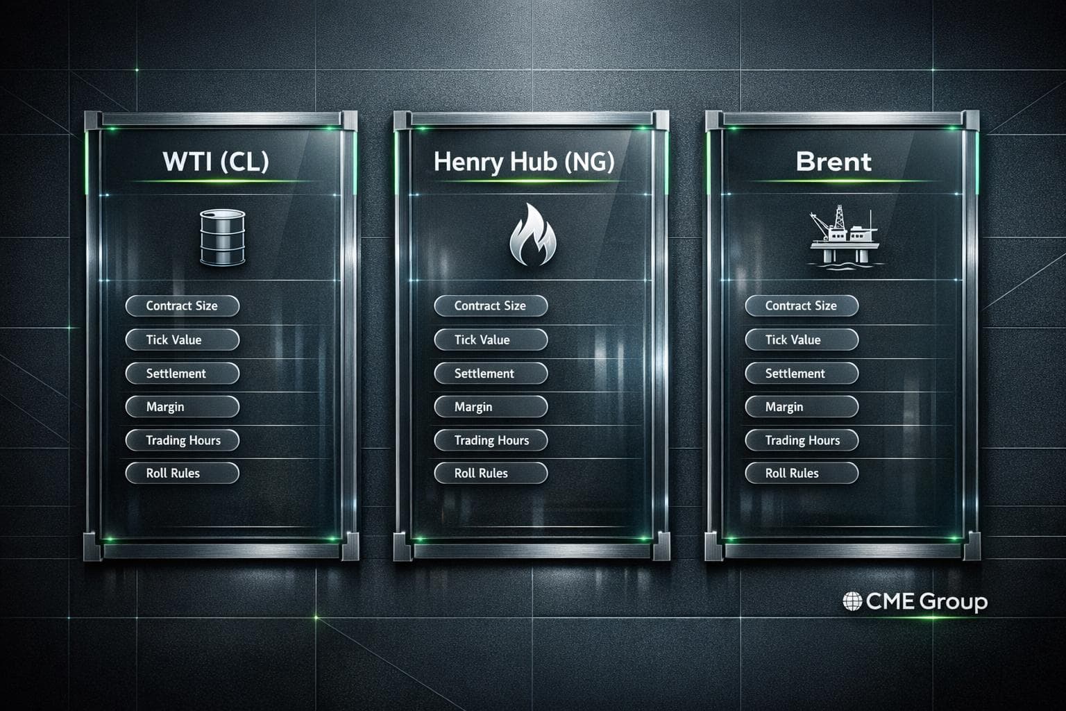 CME Energy Futures Specs Guide: CL, NG & Brent Contract Details Explained