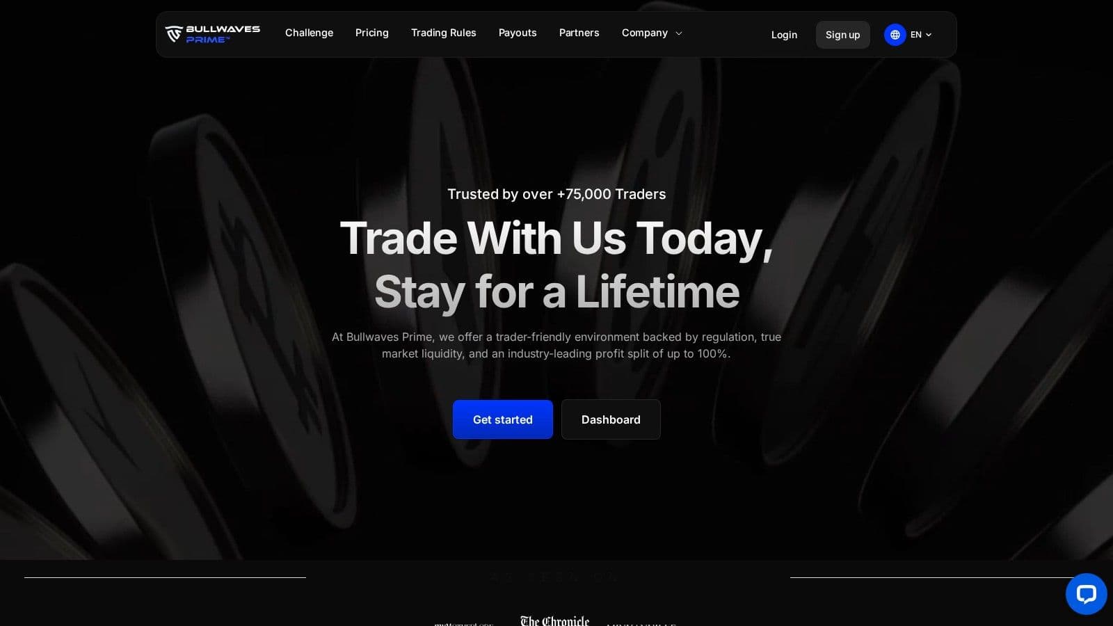 Bullwaves Prime homepage, October 2026
