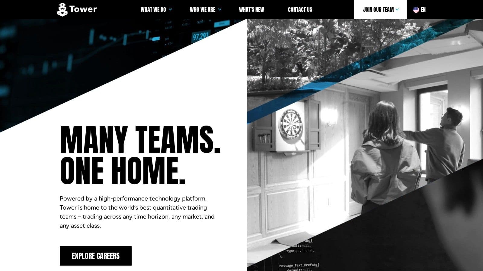 Tower Research Capital homepage, October 2026