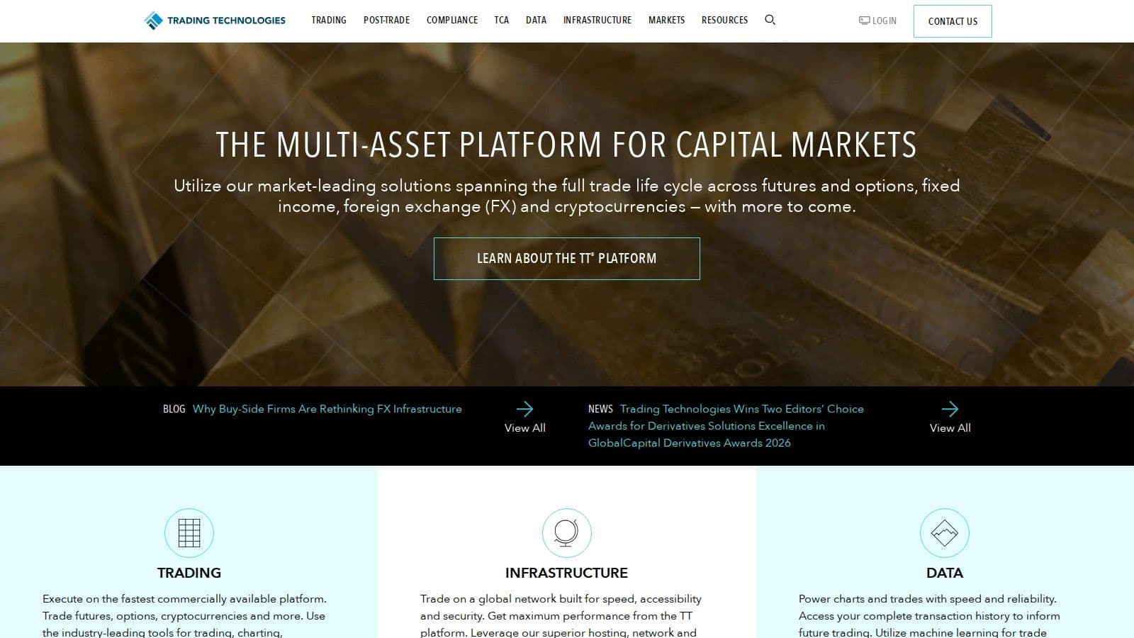Trading Technologies homepage, October 2026