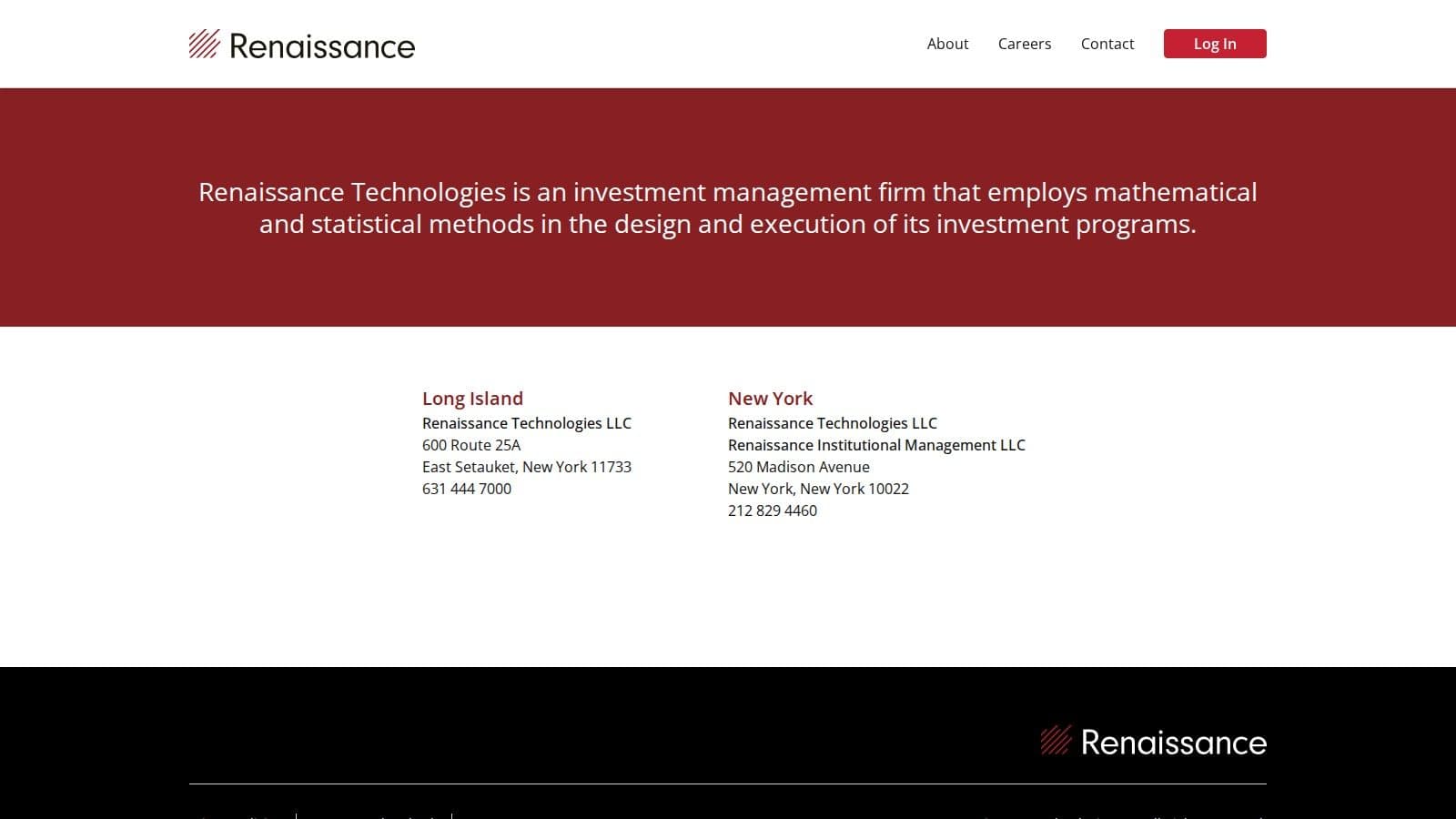 Renaissance Technologies homepage, October 2026