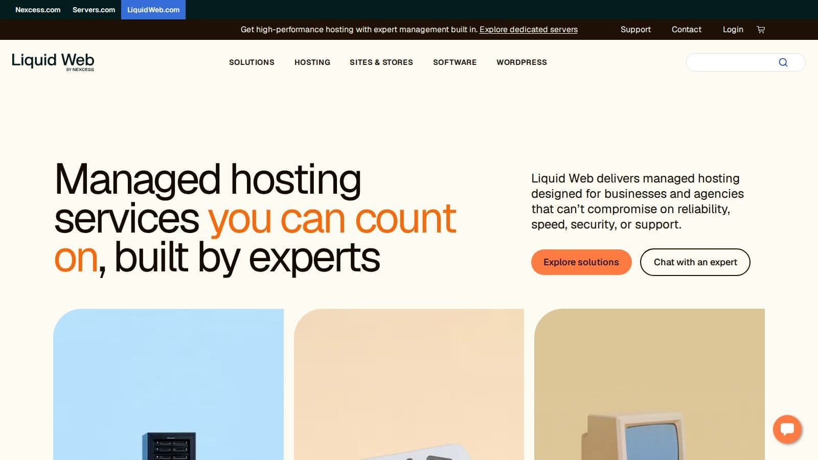 Liquid Web homepage, October 2026