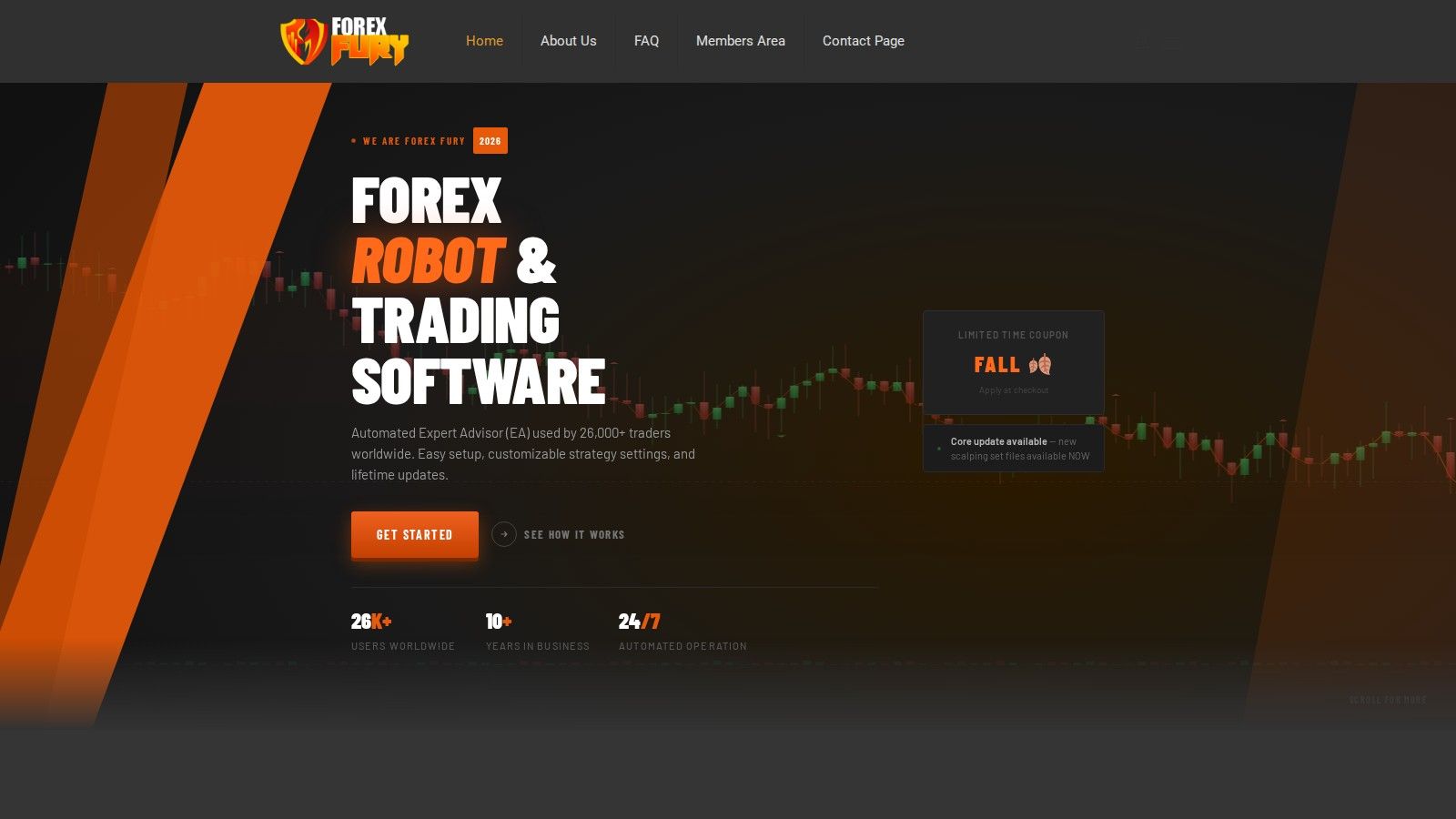 Forex Fury homepage, October 2026