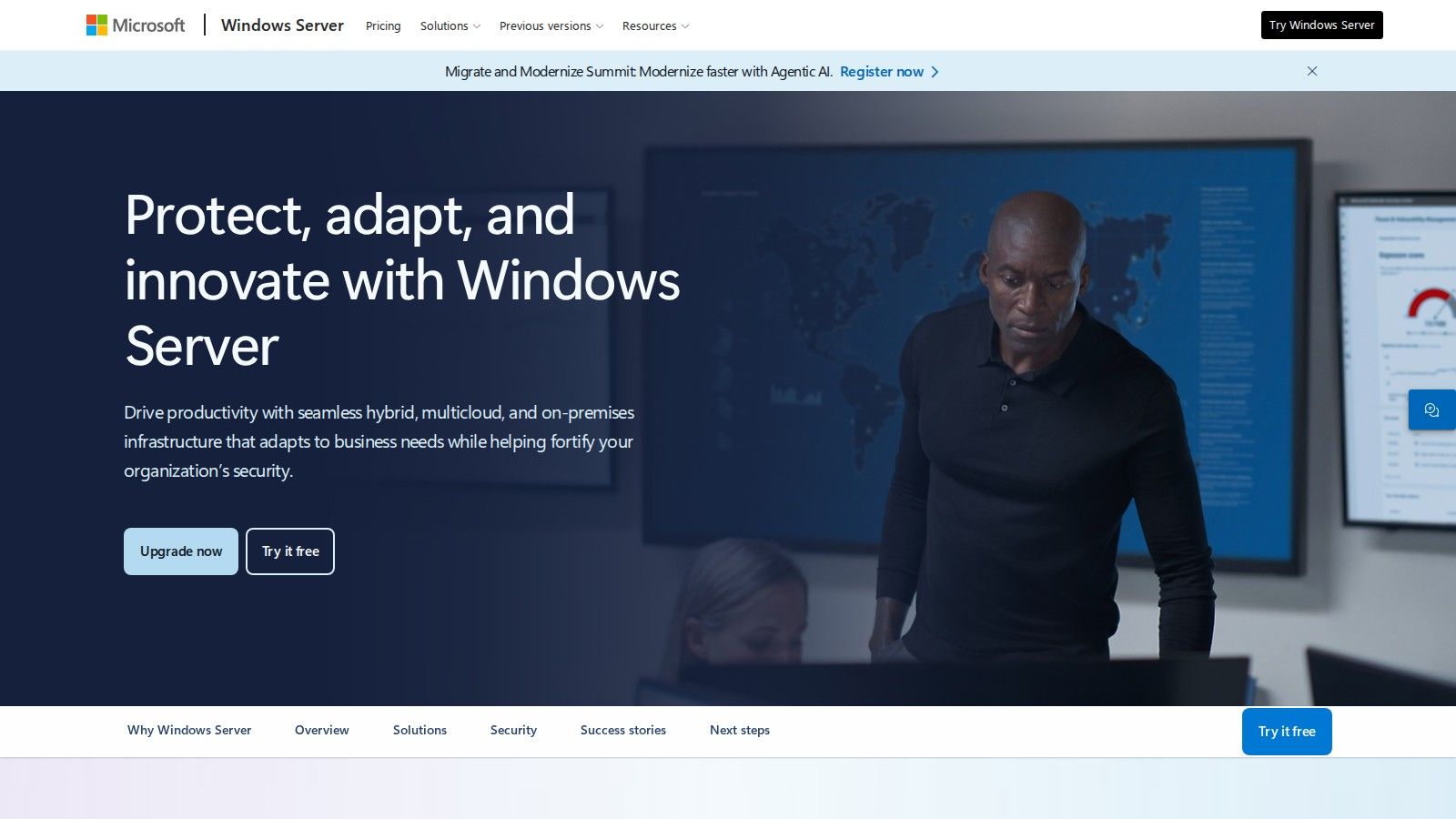 Microsoft Windows Server homepage, October 2026
