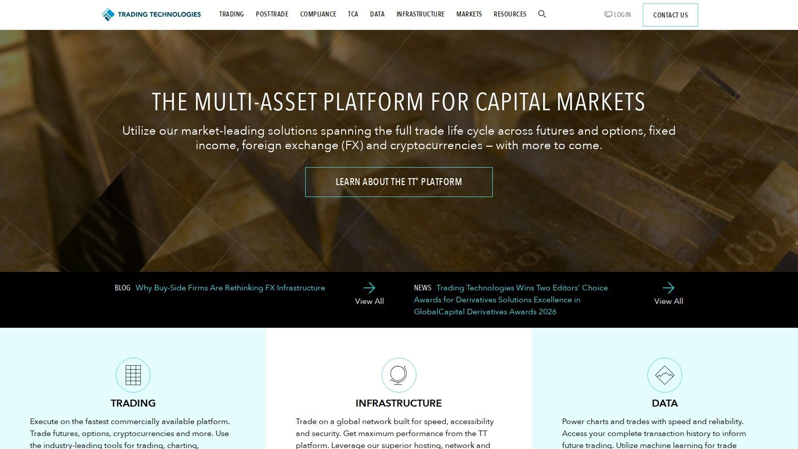 Trading Technologies homepage, October 2026