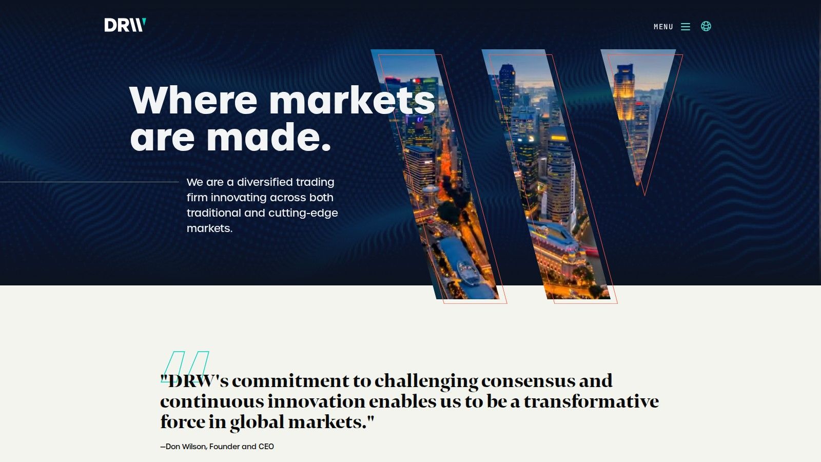 DRW homepage, October 2026