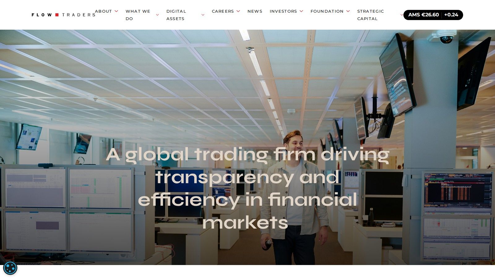 Flow Traders homepage, October 2026