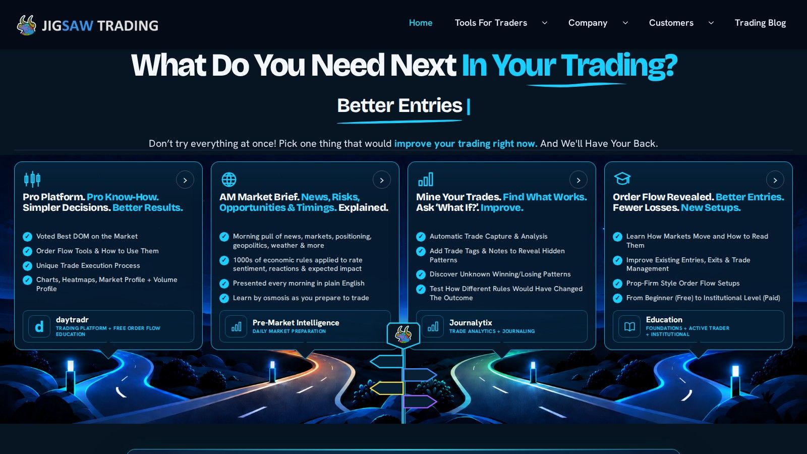 Jigsaw Trading homepage, October 2026