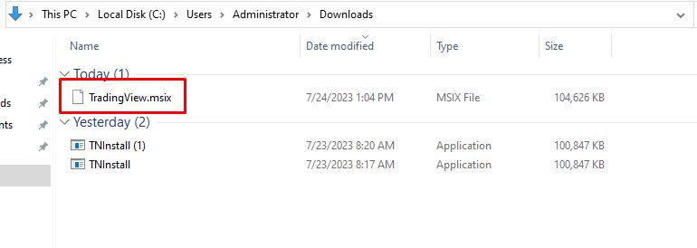 TradingView.msix installer