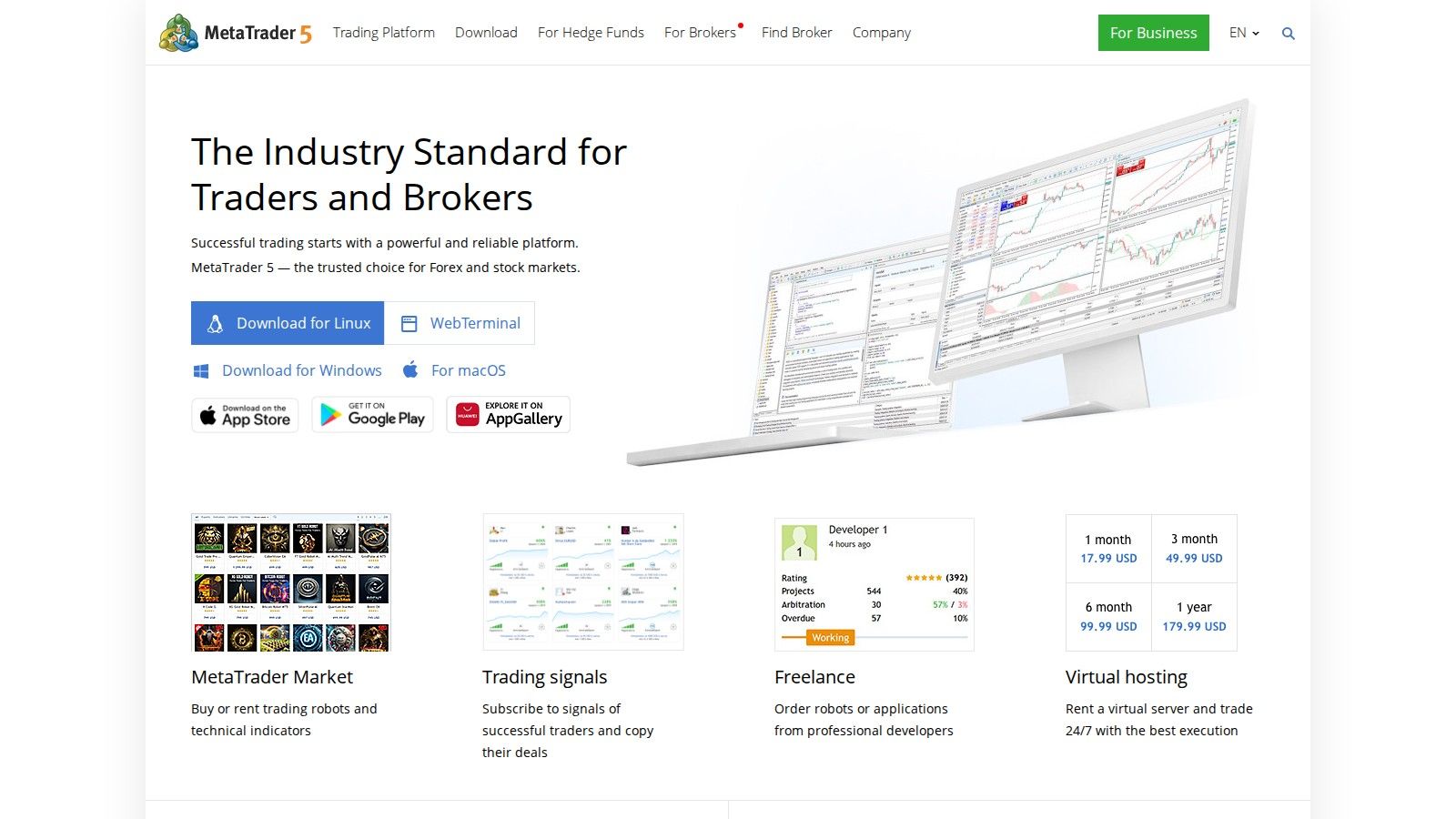 MetaTrader 5 homepage, October 2026