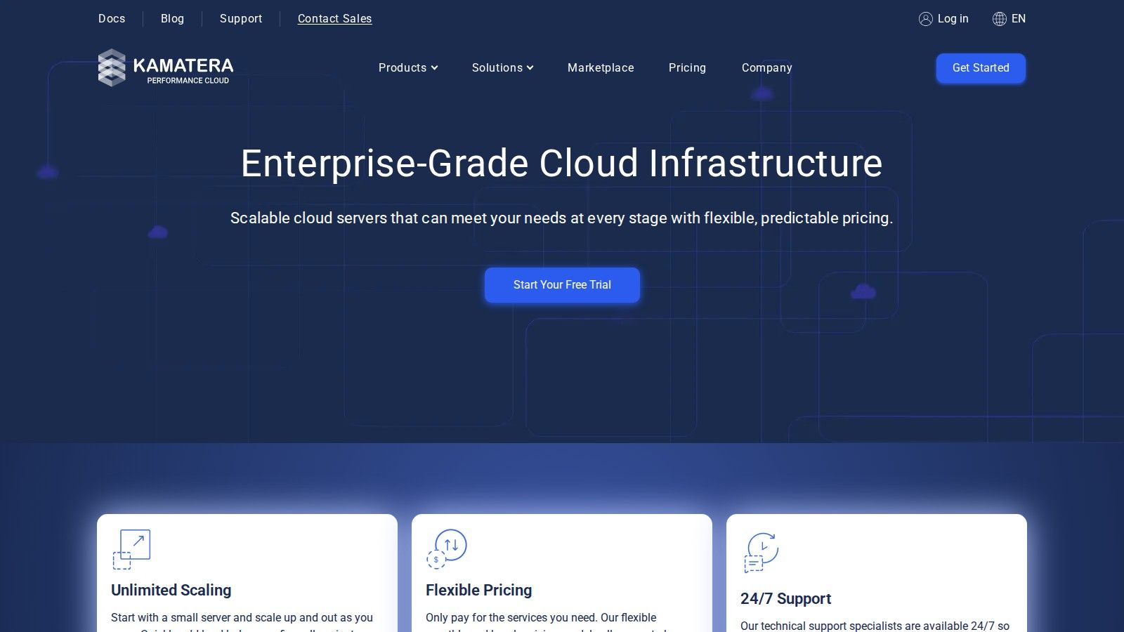 Kamatera homepage, October 2026