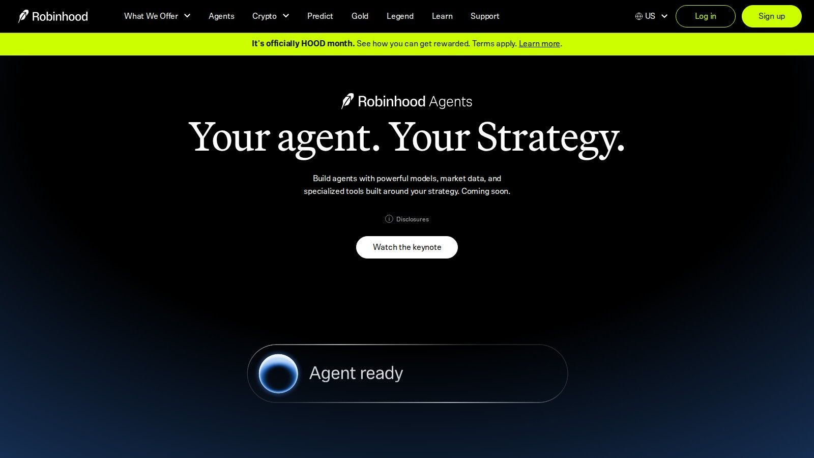 Robinhood homepage, October 2026