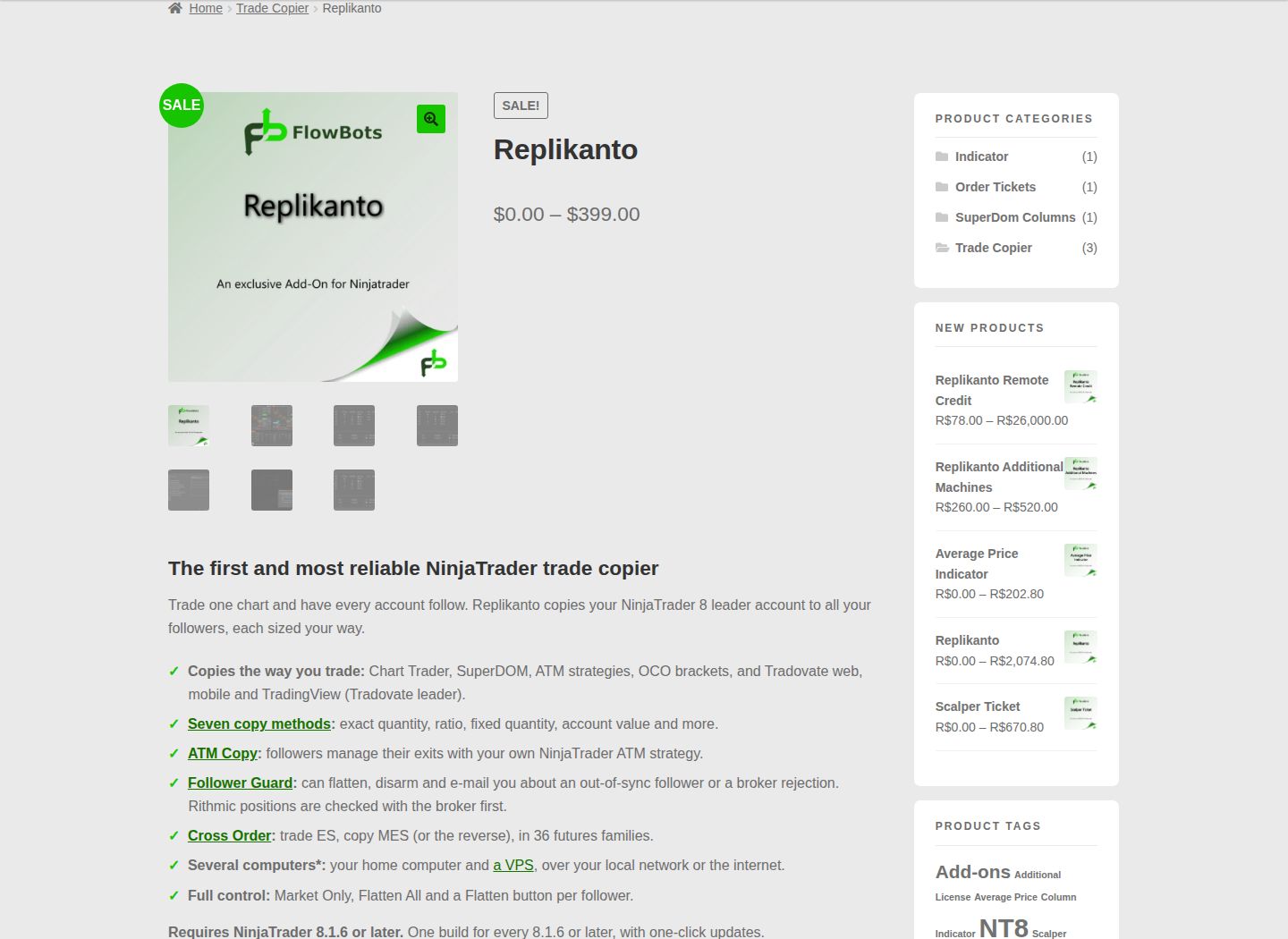 Replikanto (FlowBots) pricing page, October 2026