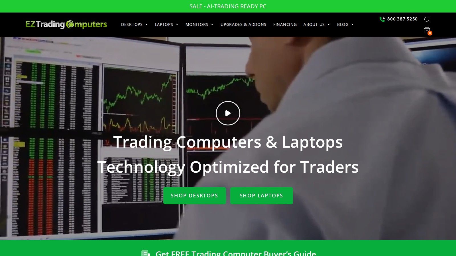 EZ Trading Computers homepage, October 2026