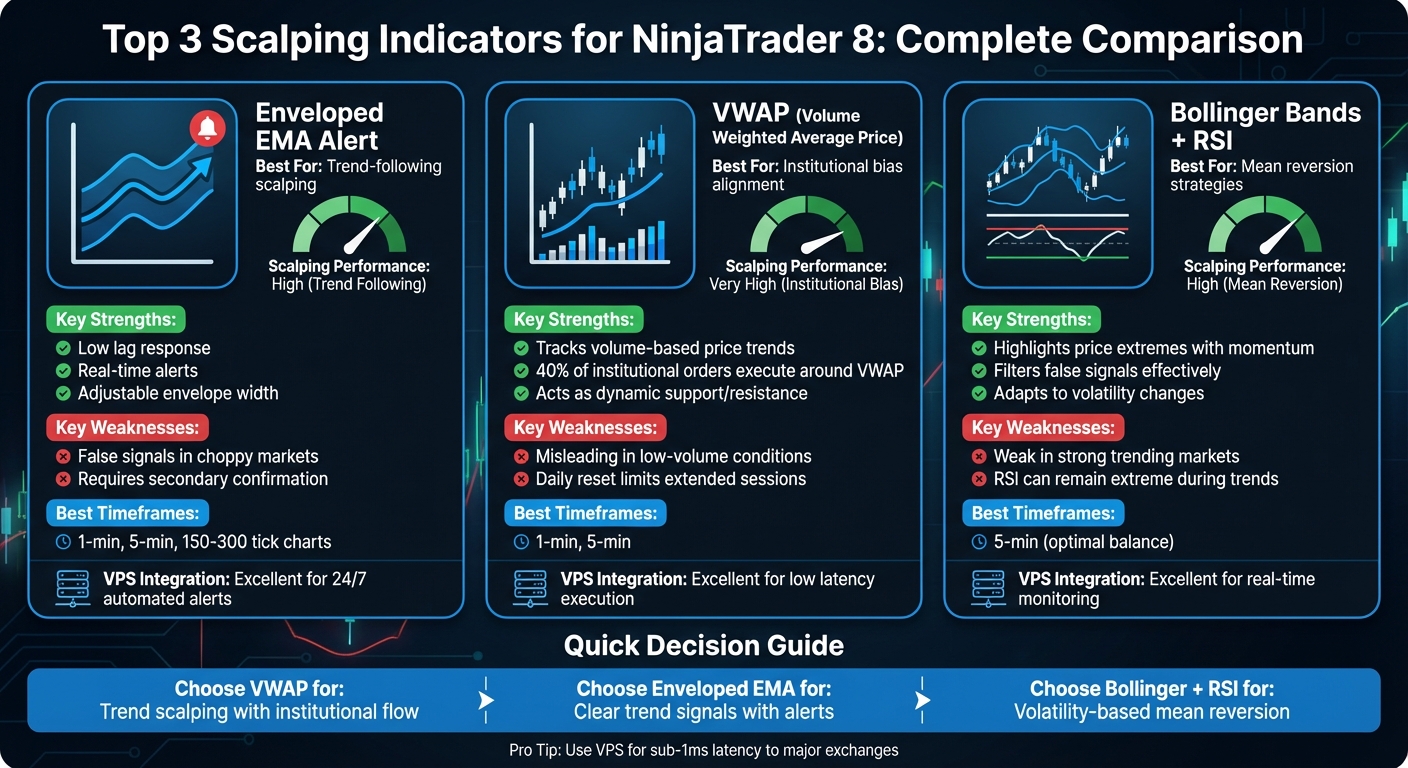 Top 3 NinjaTrader 8 Scalping Indicators Comparison Chart