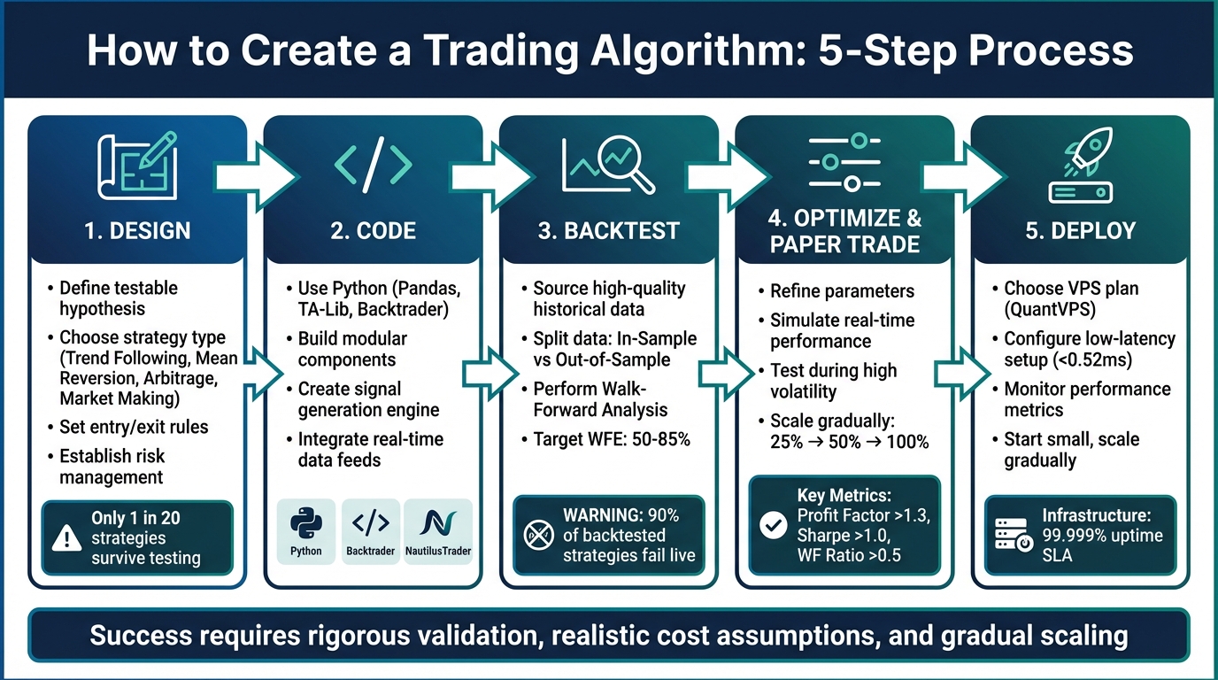 5-Step Trading Algorithm Development Process from Design to Deployment