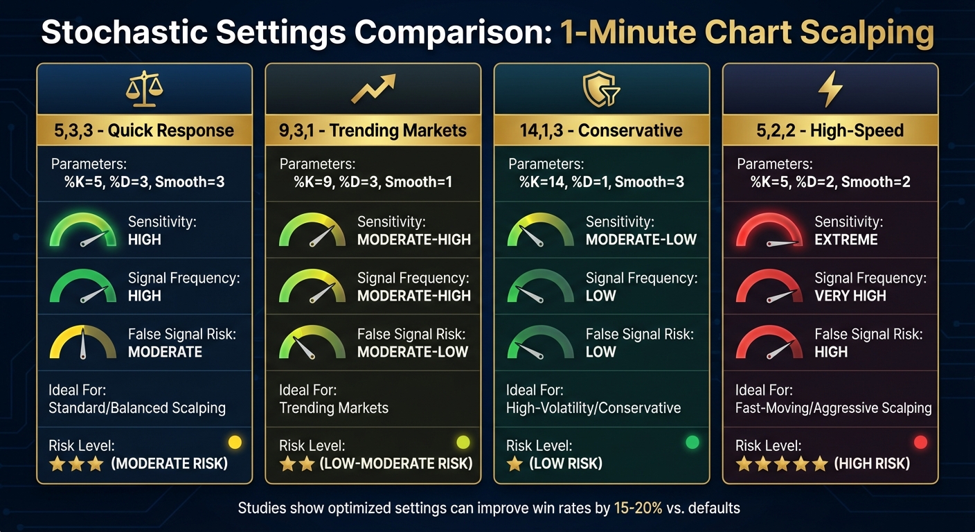 Stochastic Settings Comparison for 1-Minute Chart Scalping
