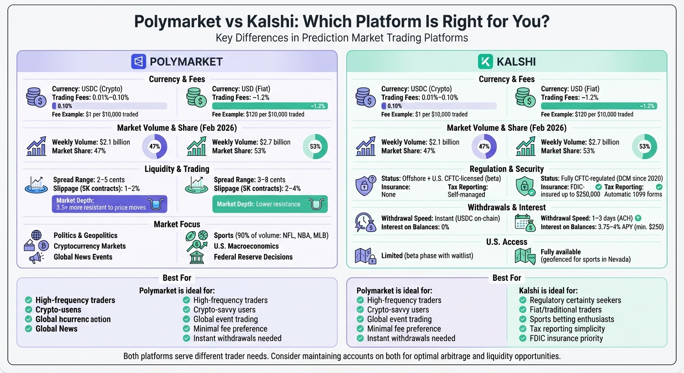 Polymarket vs Kalshi: Platform Comparison Chart