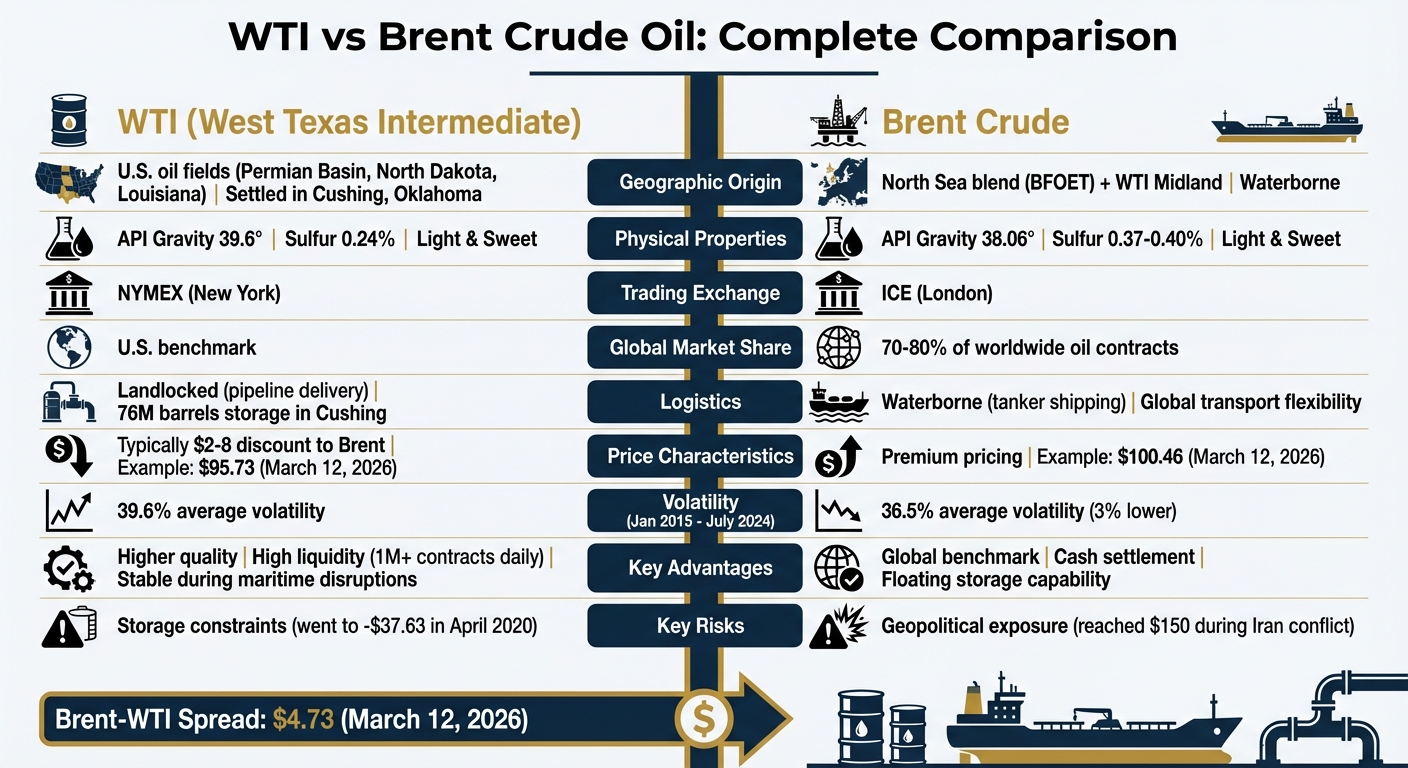 WTI vs Brent Crude Oil: Key Differences and Trading Characteristics