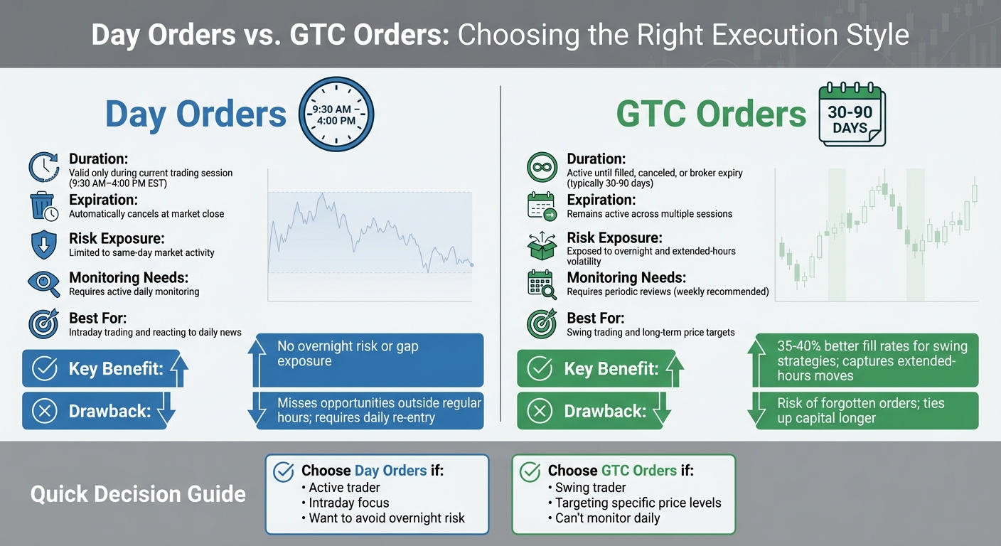 Day Orders vs GTC Orders: Key Differences for Traders