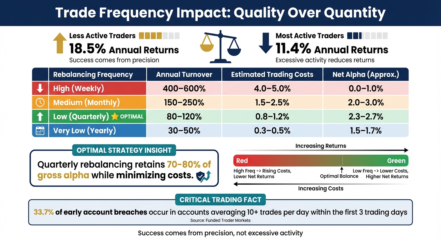 Trading Frequency Impact on Returns and Costs Comparison