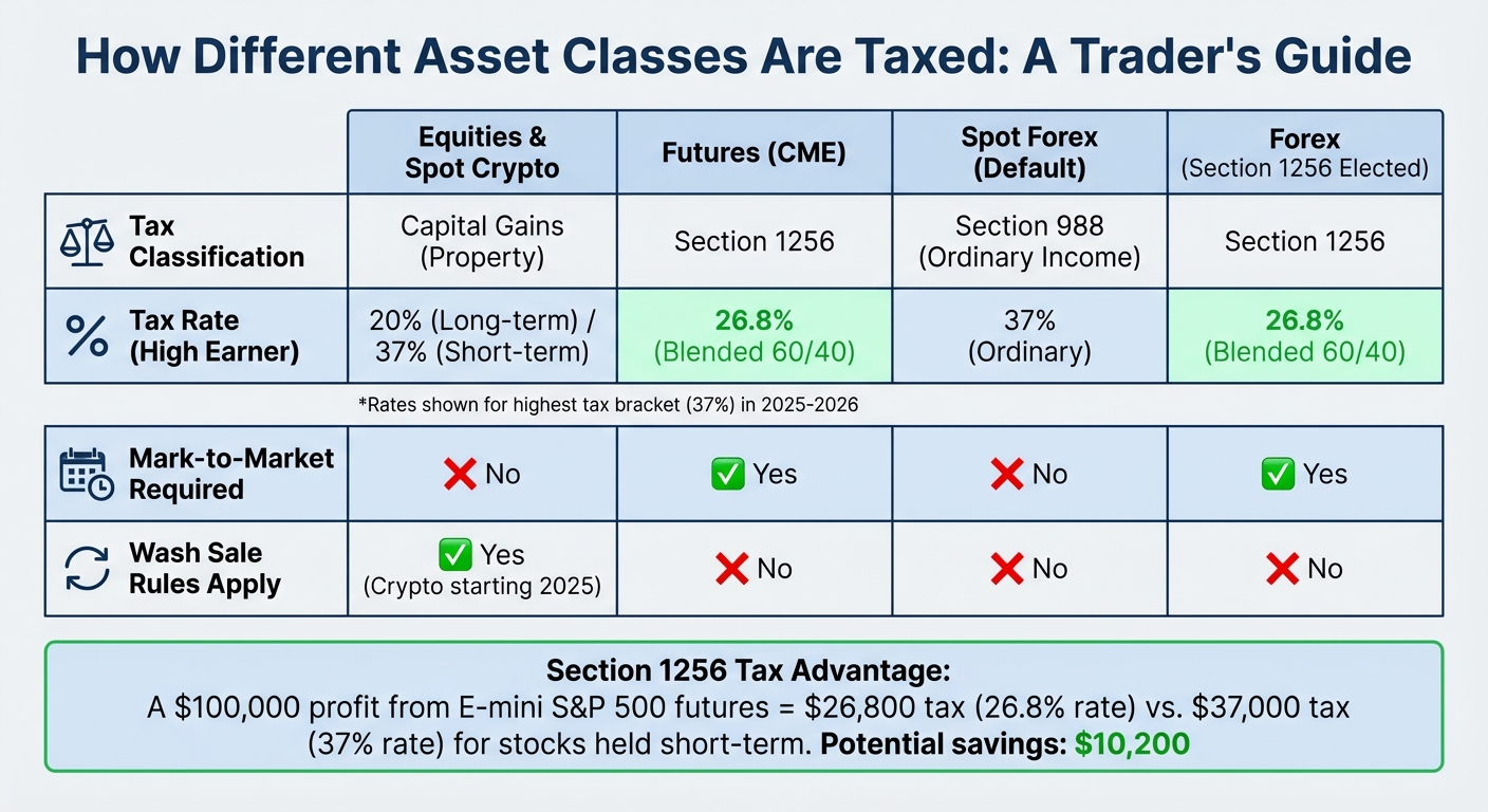 Tax Treatment Comparison for Algorithmic Trading Asset Classes