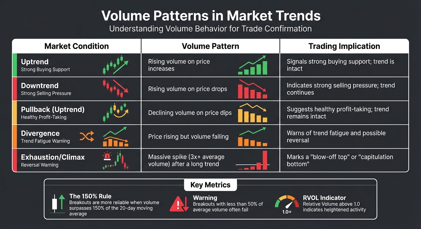Volume Patterns in Market Trends: Trading Implications Guide