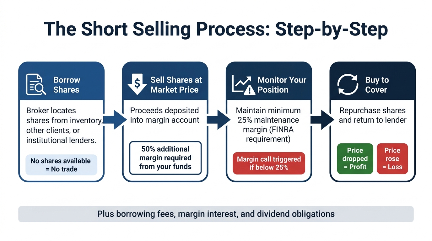 Short Selling Process: 4-Step Guide from Borrowing to Closing