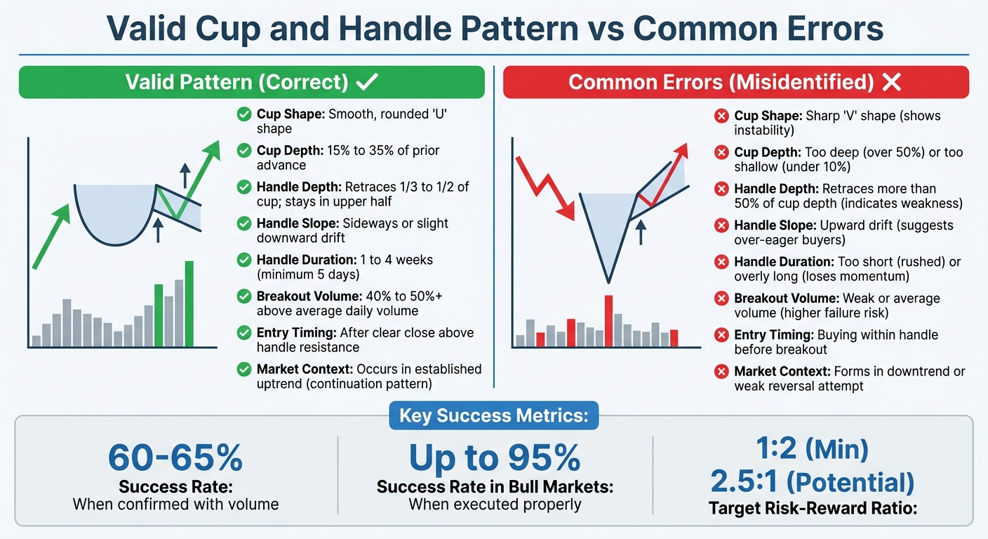 Valid Cup and Handle Pattern vs Common Trading Errors