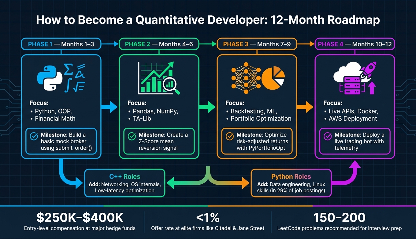How to Become a Quantitative Developer: 12-Month Learning Roadmap